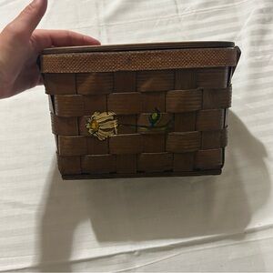 Vintage woven wooden purse/bag